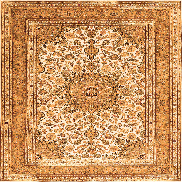 Serging Thickness of Medallion Orange Traditional Rug, tr1049org