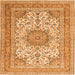 Serging Thickness of Medallion Orange Traditional Rug, tr1049org