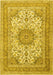 Medallion Yellow Traditional Rug, tr1049yw