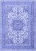 Medallion Blue Traditional Rug, tr1049blu