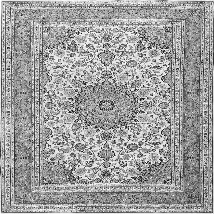 Serging Thickness of Medallion Gray Traditional Rug, tr1049gry