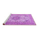 Sideview of Machine Washable Medallion Purple Traditional Area Rugs, wshtr1049pur