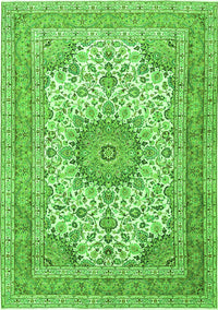 Medallion Green Traditional Rug, tr1049grn