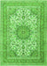 Medallion Green Traditional Rug, tr1049grn