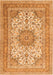 Serging Thickness of Machine Washable Medallion Orange Traditional Area Rugs, wshtr1049org
