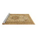 Sideview of Machine Washable Medallion Brown Traditional Rug, wshtr1049brn