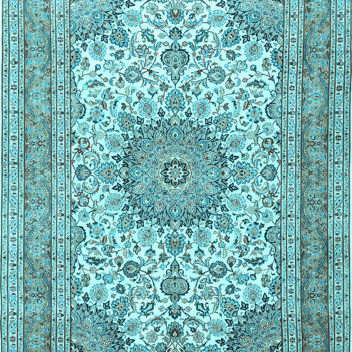 Medallion Light Blue Traditional Rug, tr1049lblu