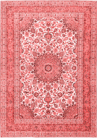 Medallion Red Traditional Rug, tr1049red