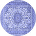 Round Medallion Blue Traditional Rug, tr1049blu