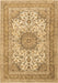 Machine Washable Medallion Brown Traditional Rug, wshtr1049brn