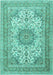 Medallion Turquoise Traditional Rug, tr1049turq