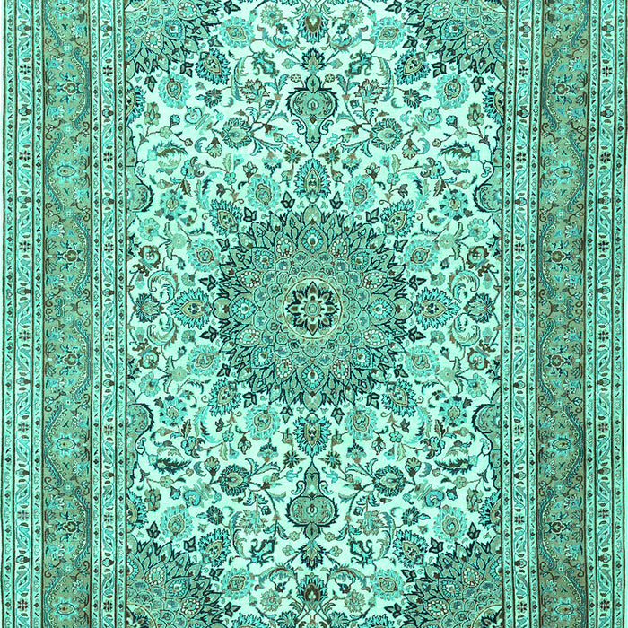 Medallion Turquoise Traditional Rug, tr1049turq