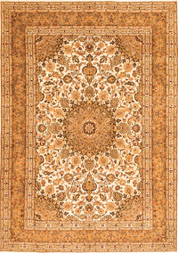 Medallion Orange Traditional Rug, tr1049org