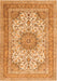 Medallion Orange Traditional Rug, tr1049org