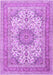 Machine Washable Medallion Purple Traditional Area Rugs, wshtr1049pur