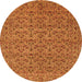 Square Persian Orange Traditional Rug, tr104org