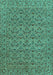 Machine Washable Persian Turquoise Traditional Area Rugs, wshtr104turq