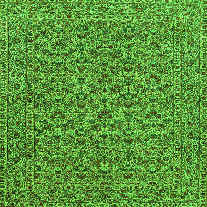 Round Machine Washable Persian Green Traditional Area Rugs, wshtr104grn