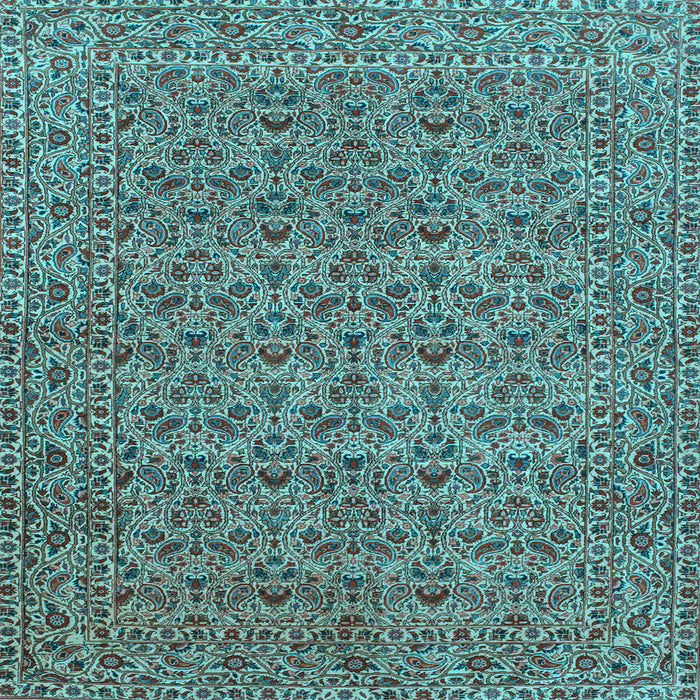 Square Machine Washable Persian Light Blue Traditional Rug, wshtr104lblu