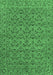 Machine Washable Persian Emerald Green Traditional Area Rugs, wshtr104emgrn