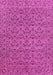 Machine Washable Persian Pink Traditional Rug, wshtr104pnk