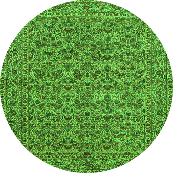 Square Persian Green Traditional Rug, tr104grn