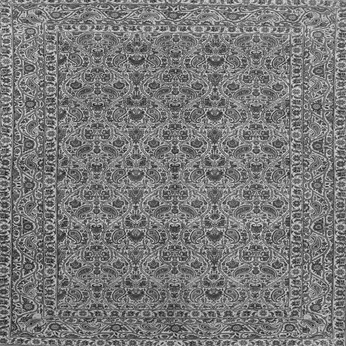 Round Machine Washable Persian Gray Traditional Rug, wshtr104gry