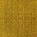 Square Machine Washable Persian Yellow Traditional Rug, wshtr104yw