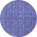 Round Persian Blue Traditional Rug, tr104blu