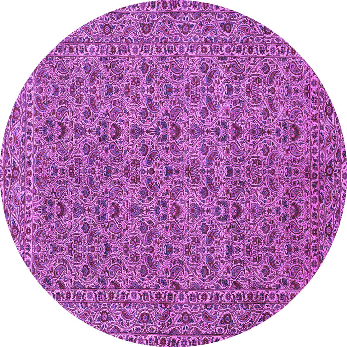 Round Persian Purple Traditional Rug, tr104pur