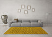 Machine Washable Persian Yellow Traditional Rug in a Living Room, wshtr104yw