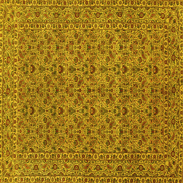 Square Persian Yellow Traditional Rug, tr104yw