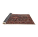 Sideview of Traditional Saffron Red Medallion Rug, tr105