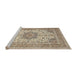 Sideview of Machine Washable Traditional Brown Rug, wshtr1050