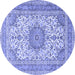 Round Medallion Blue Traditional Rug, tr1050blu