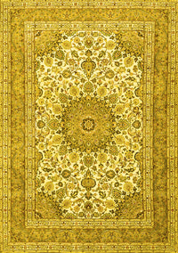 Medallion Yellow Traditional Rug, tr1050yw