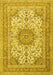 Medallion Yellow Traditional Rug, tr1050yw