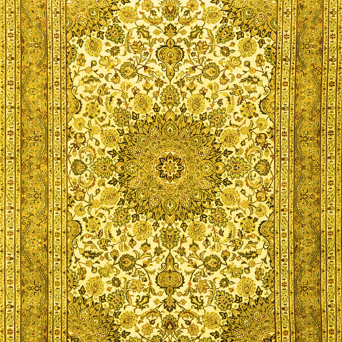 Medallion Yellow Traditional Rug, tr1050yw