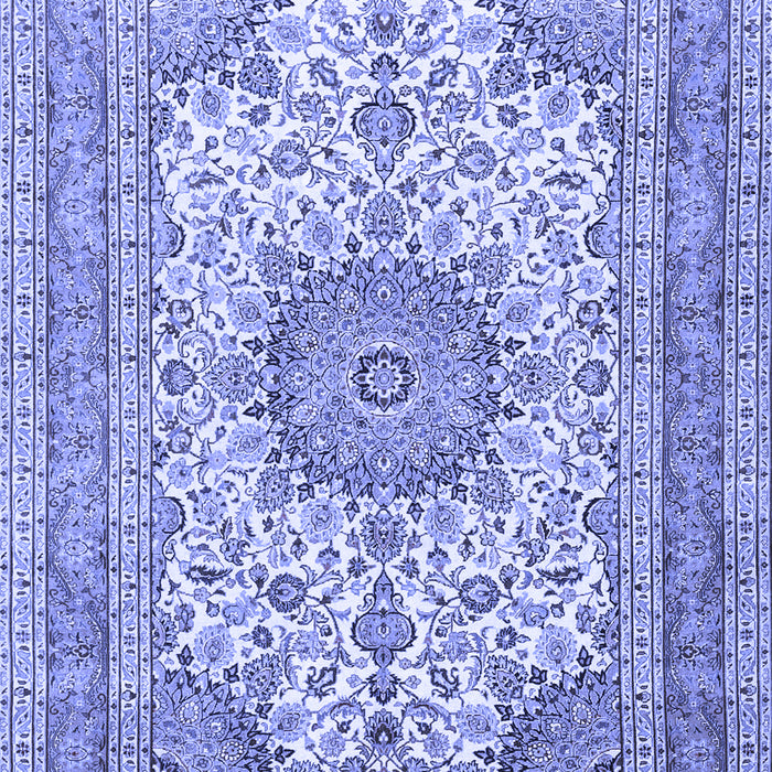 Machine Washable Medallion Blue Traditional Rug, wshtr1050blu