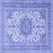 Square Medallion Blue Traditional Rug, tr1050blu