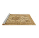 Sideview of Machine Washable Medallion Brown Traditional Rug, wshtr1050brn