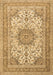 Machine Washable Medallion Brown Traditional Rug, wshtr1050brn