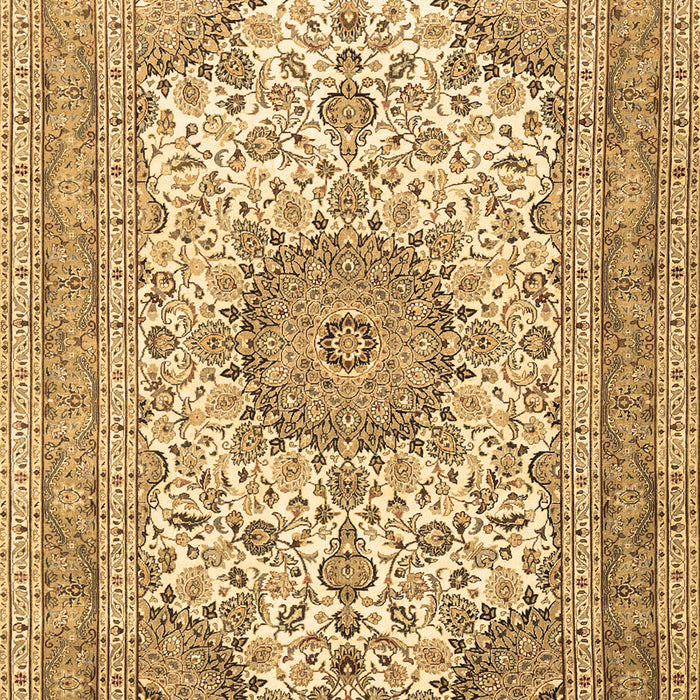Machine Washable Medallion Brown Traditional Rug, wshtr1050brn