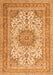 Serging Thickness of Machine Washable Medallion Orange Traditional Area Rugs, wshtr1050org