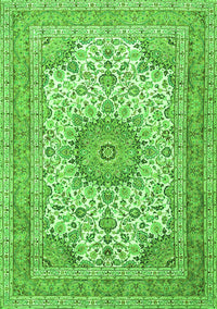 Medallion Green Traditional Rug, tr1050grn