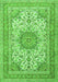 Medallion Green Traditional Rug, tr1050grn