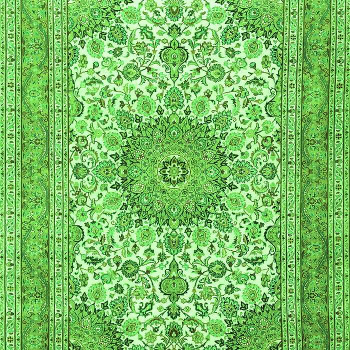 Medallion Green Traditional Rug, tr1050grn