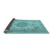 Sideview of Medallion Light Blue Traditional Rug, tr1050lblu