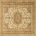 Square Medallion Brown Traditional Rug, tr1050brn