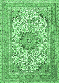 Medallion Emerald Green Traditional Rug, tr1050emgrn